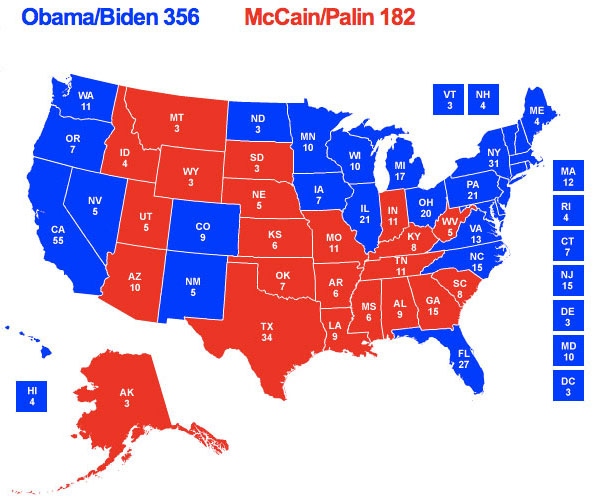 The OhioSuprise Electoral Prediction. Map courtesy of realclearpolitics.com.